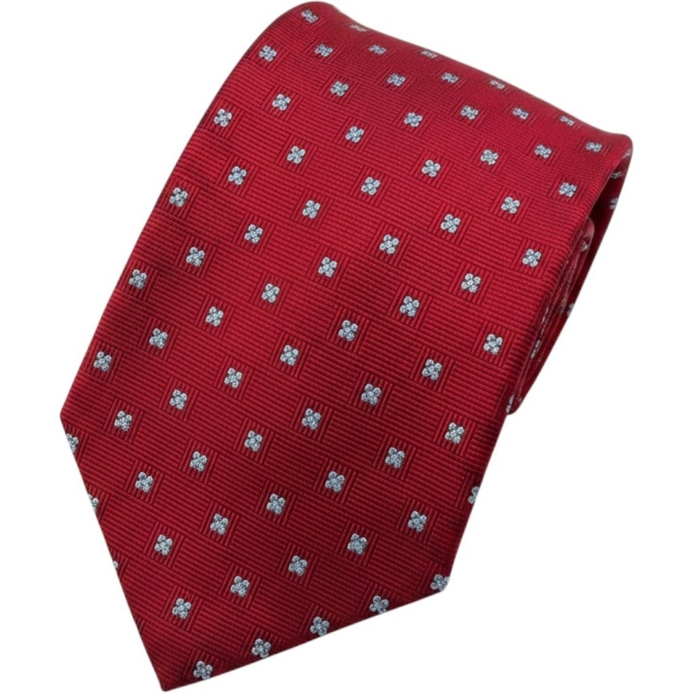 Brooks Brothers‎ Tie Mens One Size Red Silk Geometric Medallion Makers USA Made
